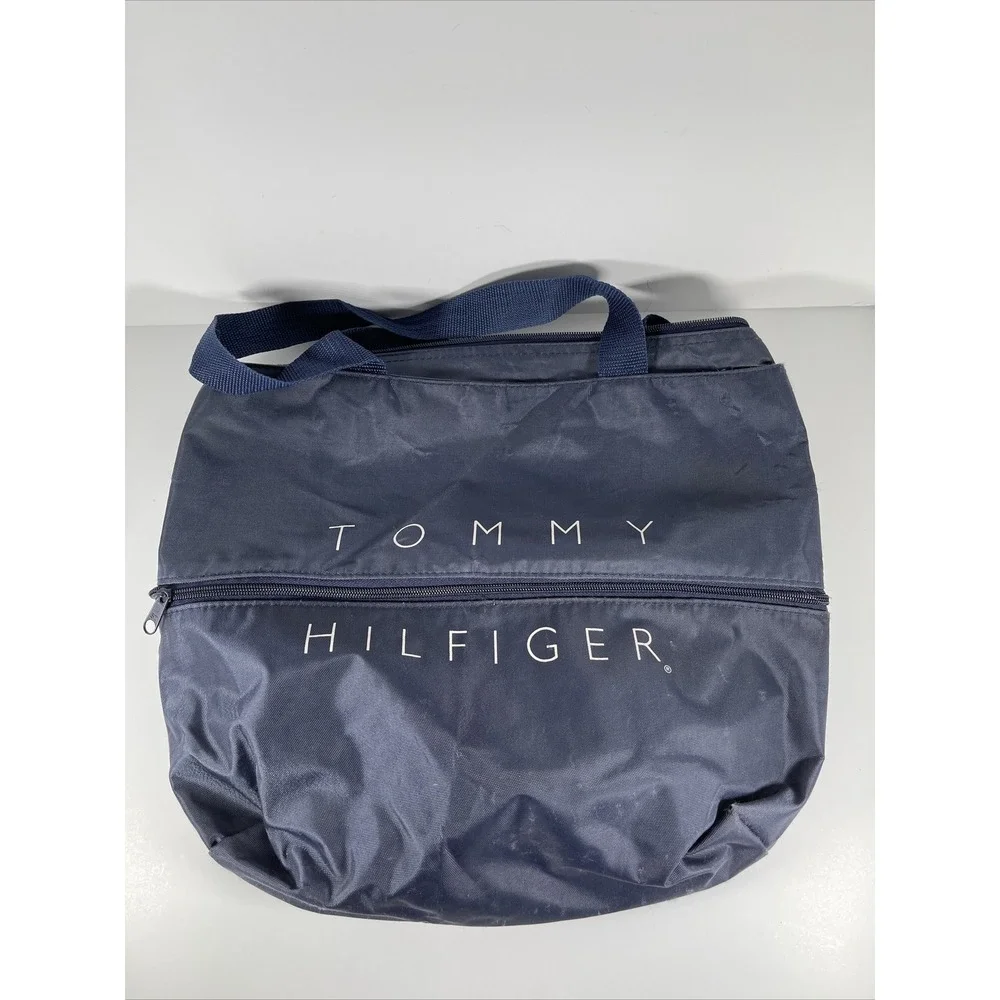Vintage‎ Tommy Hilfiger Duffle Bag Expandable Spell Out Logo Laundry Travel Gym